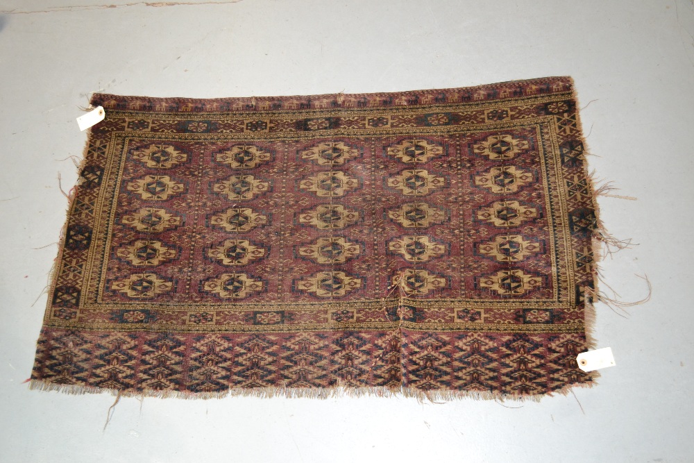 Collection of seven rugs including a Tekke Turkmen chuval face, Turkmenistan, late 19th/early 20th - Image 4 of 4