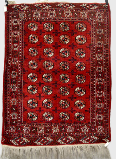 Tekke Turkmen rug, probably Afghanistan about 1950, 5ft. 9in. x 4ft. 4in. 1.75m. x 1.32m.