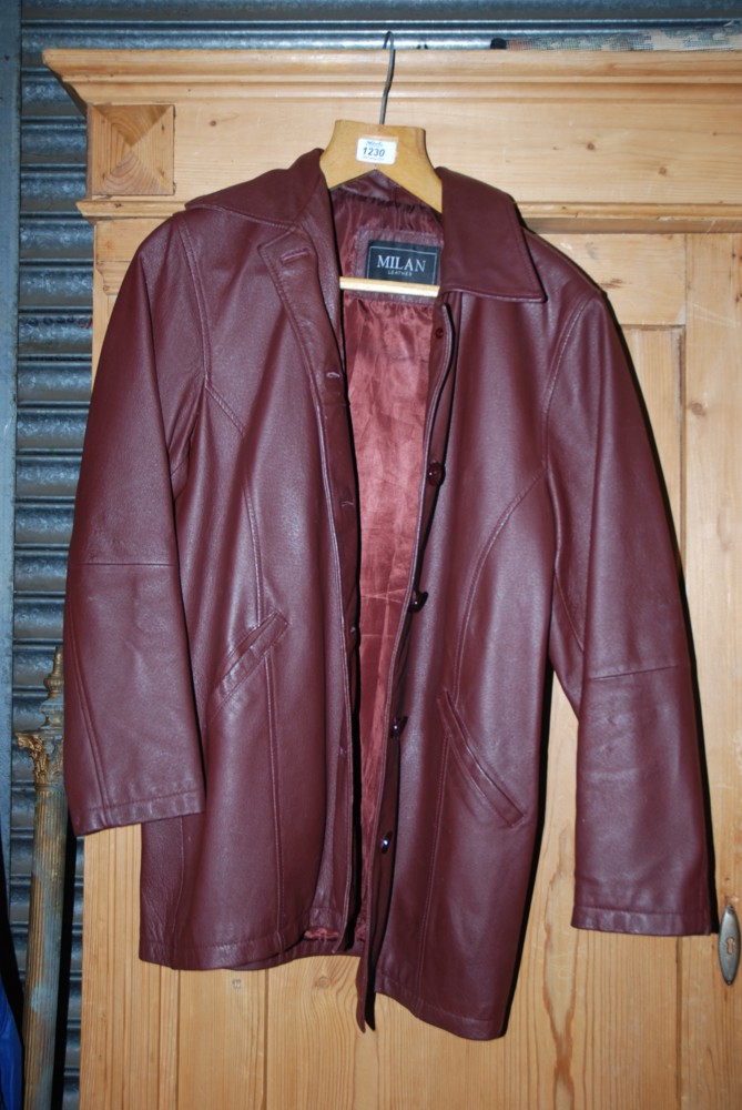 A size 12 brown leather Milan Jacket