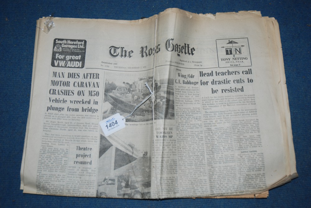 A Collection of Old Ross Gazette Newspapers including Editions Dated 1962, 1976 & the 1967 Centenary
