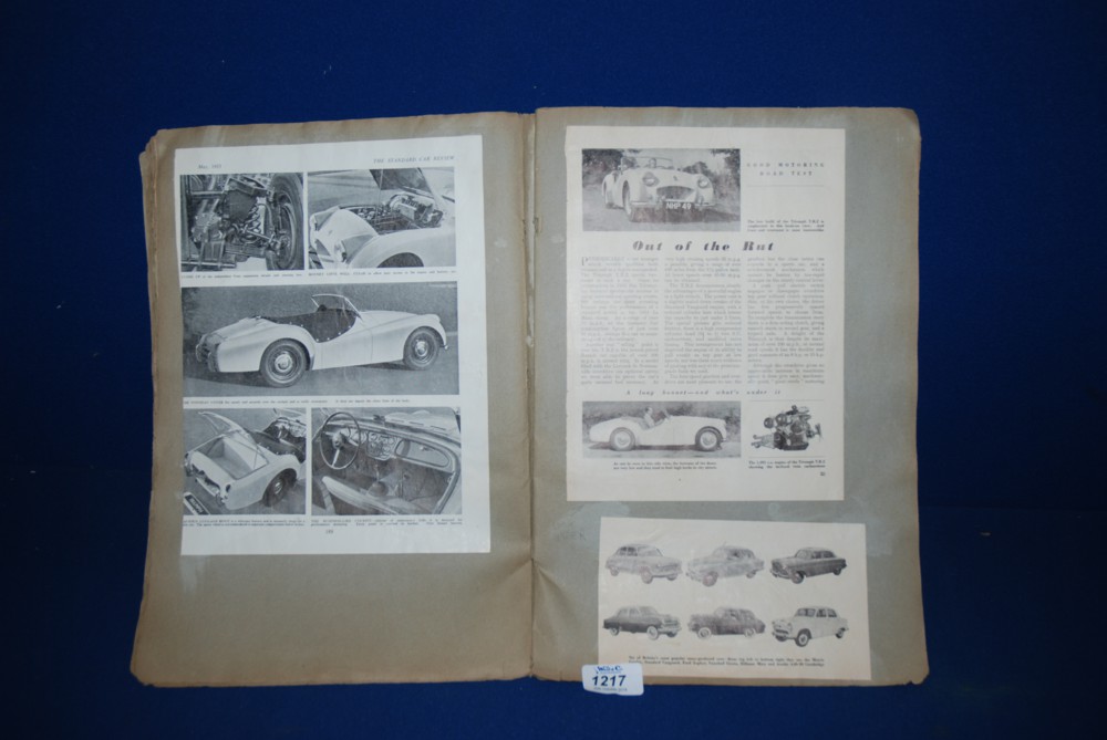 An old Scrap Book containing Motoring memorabilia