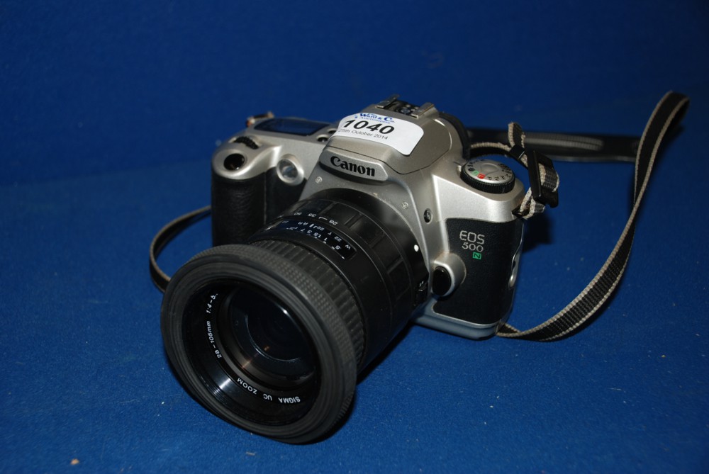 A Canon EOS 500N Camera with 28-105mm f4 -5.6 Sigma lens.