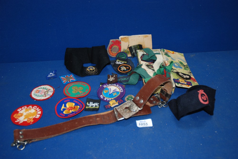 A quantity of cloth badges including Girl Guides, Silver Jubilee, Malvern Girls College, Sea