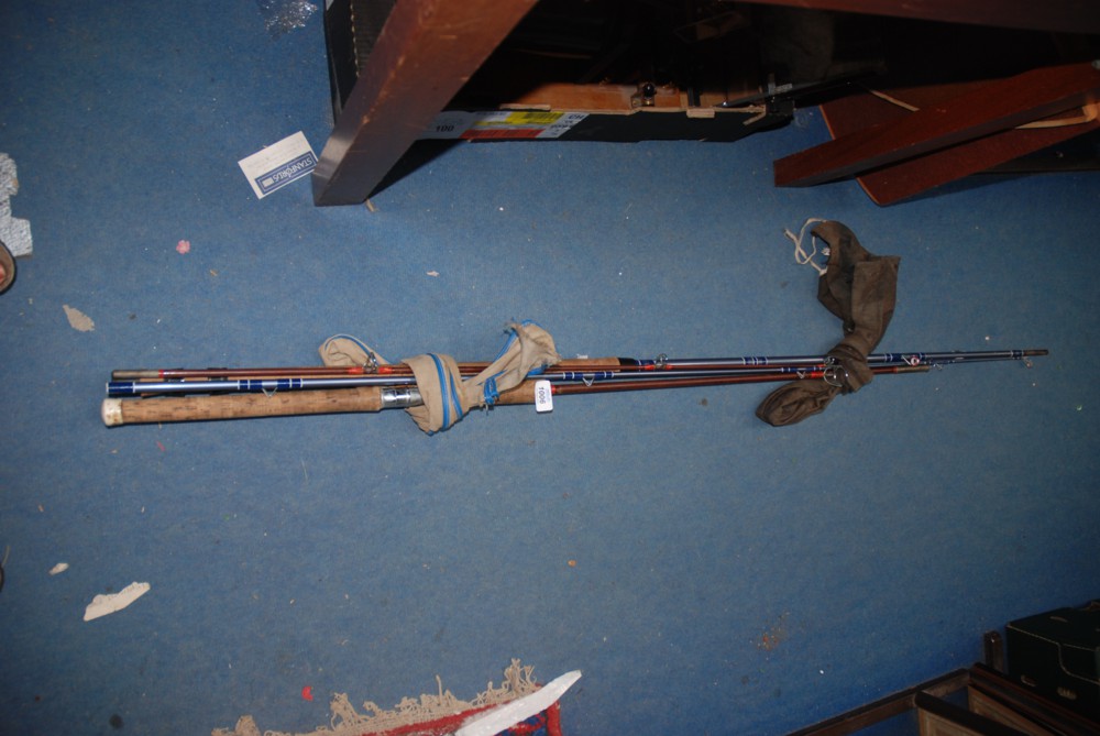 A Fisherman's 'Ledger' 9'6'' two piece Fishing Rod plus another two piece Rod