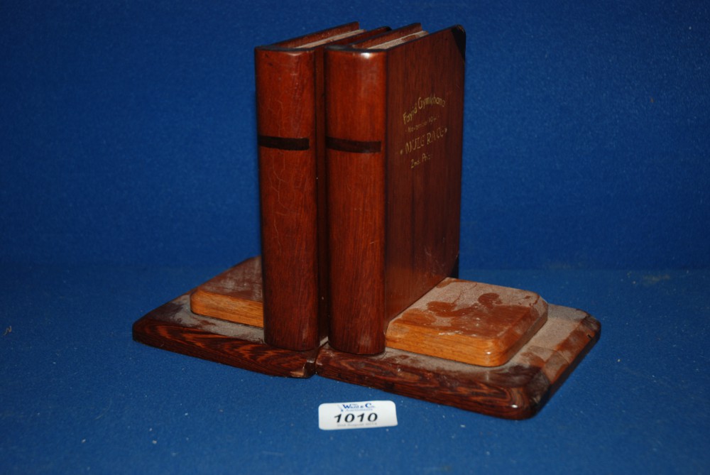 A pair of wooden Bookends given as second prize at Fayid Gymkhana Mule Race - November 1947