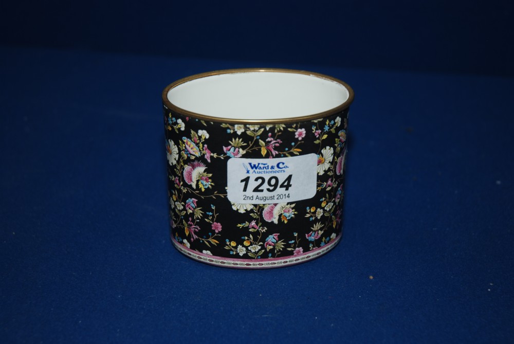 A Halcyon Days enamel Pen Pot probably from the Victoria and Albert collection