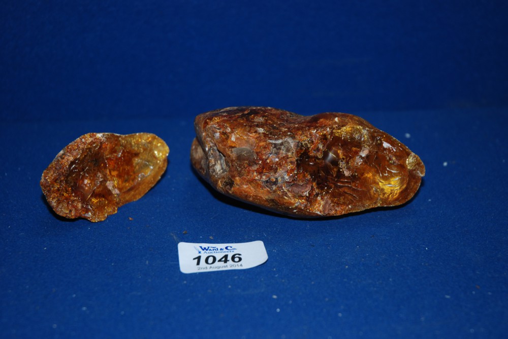 Two pieces of Amber - total weight 234 gms.