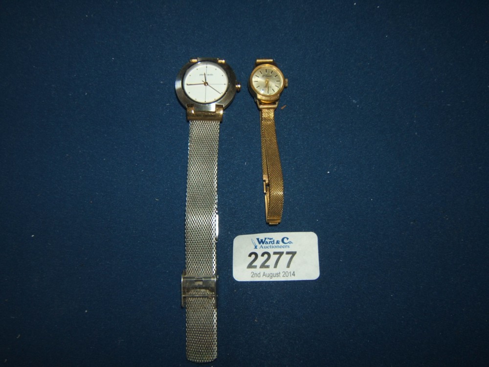 A Gold plated Ladies Wristwatch and a Pierre Cardin Wristwatch