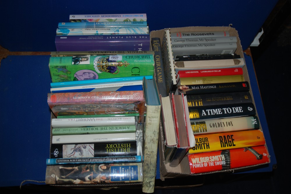 Two Boxes of Books:Wilbur Smith, British History etc.