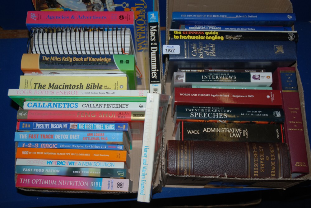 Two Boxes of Books:Administrative Law, Nutritional Bible etc.