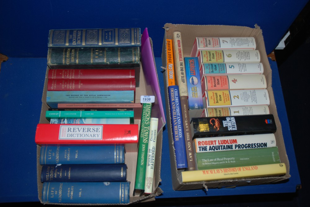 Two Boxes of Books: Bernard Shaw, Life of Gladstone etc.