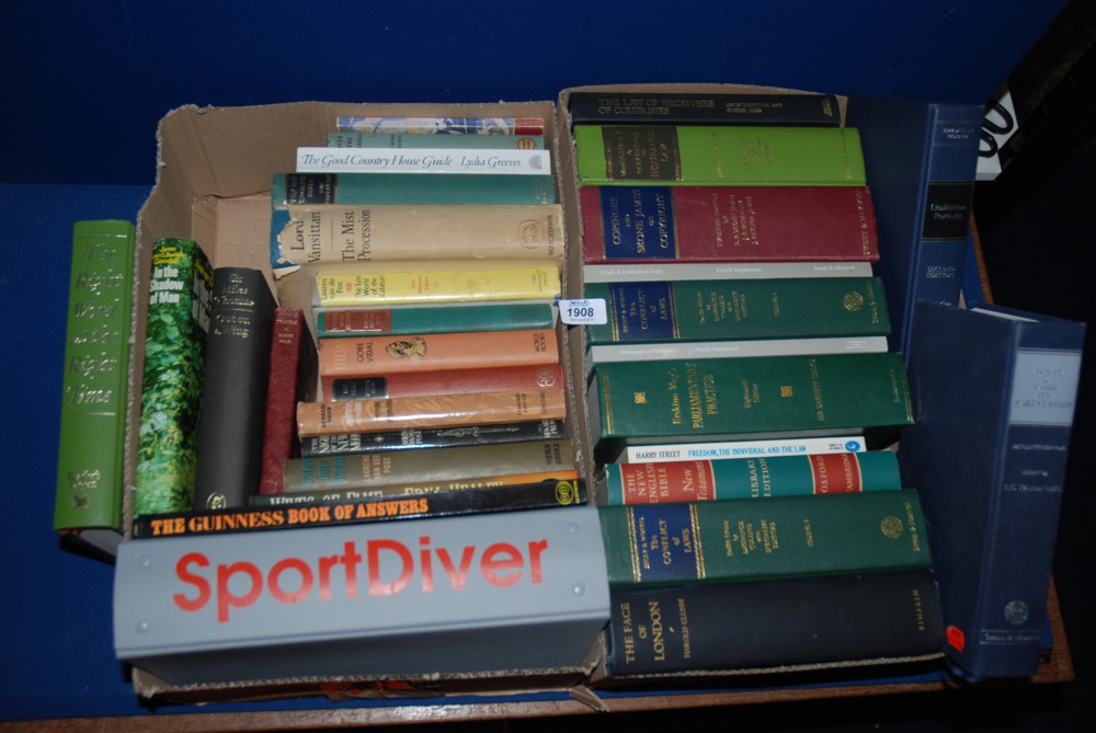 Two Boxes of Books: Sport Diver, Law etc.