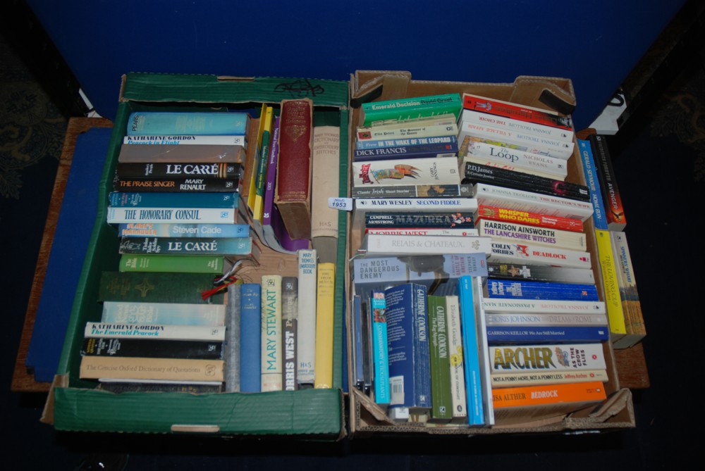 Two Boxes of Books:Mary Stewart, Jeffrey Archer etc.