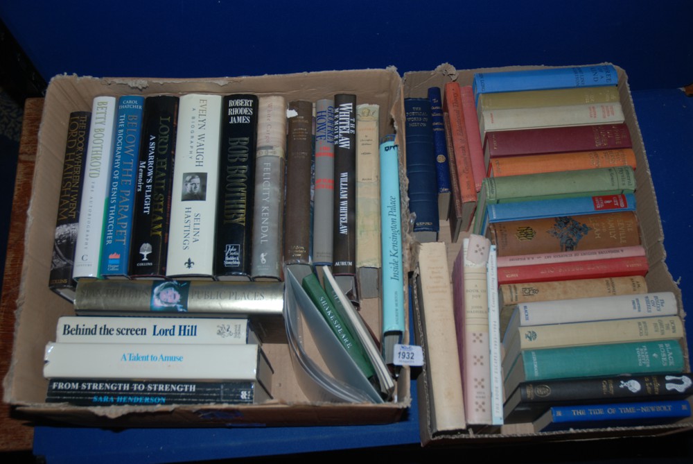 Two Boxes of Books: Biographies, Nevill Shute etc.