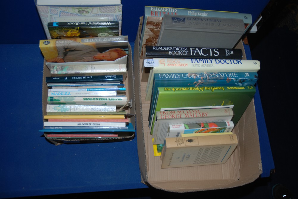 Two Boxes of Books: Gardening, Trees, Shrubs etc.