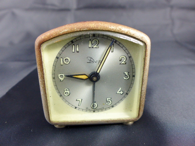 Small vintage French travel alarm clock.