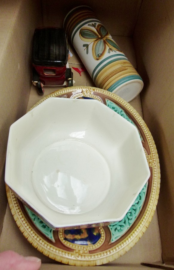 Box of ceramics including `Cries of London` bowl