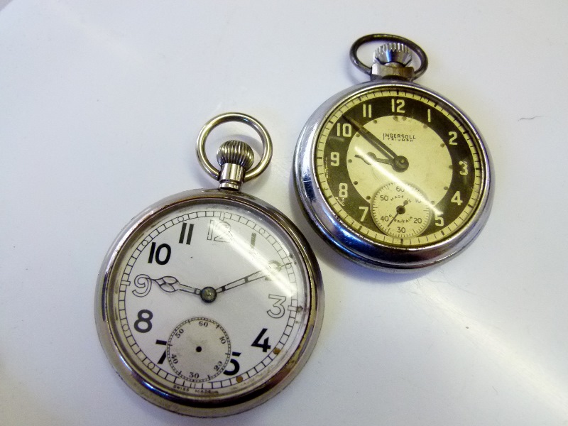 Bravingtons pocket watch and an Ingersoll example