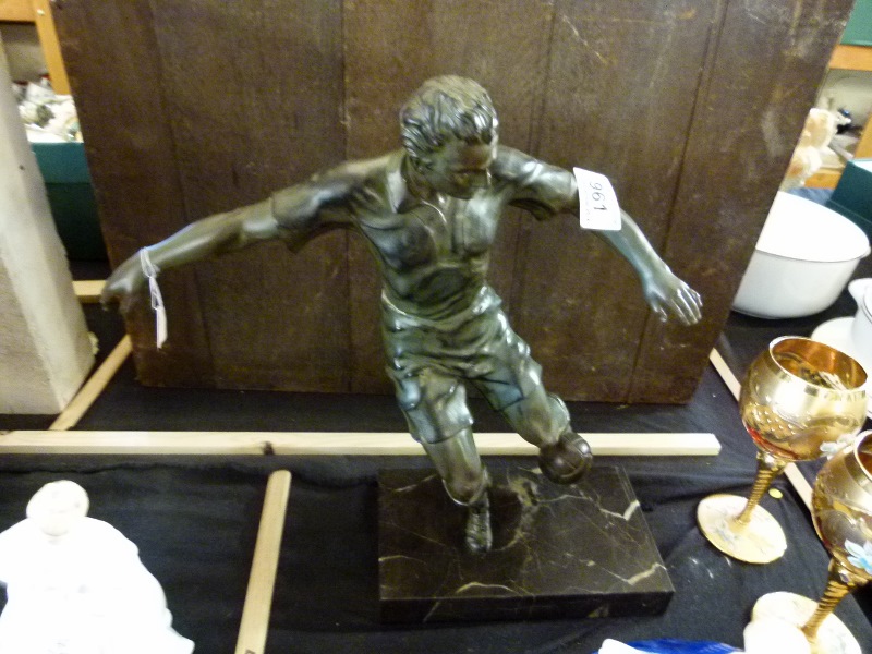 Bronze footballer on base (AS12)