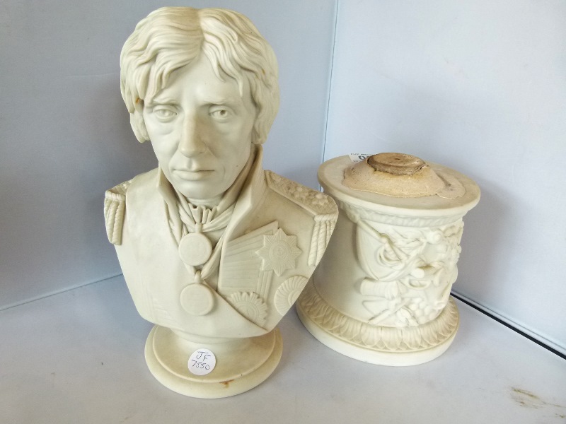 White carrara marble cast sculpture of Nelson, commissioned by Admiral William Parker, from a