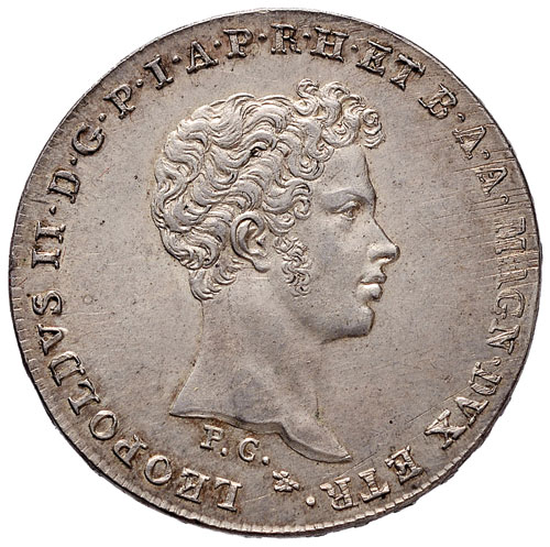 FIRENZE Leopoldo II (1824-1859) Mezzo francescone 1829 - MIR 450/3 AG (g 13,66) Graffietti di conio