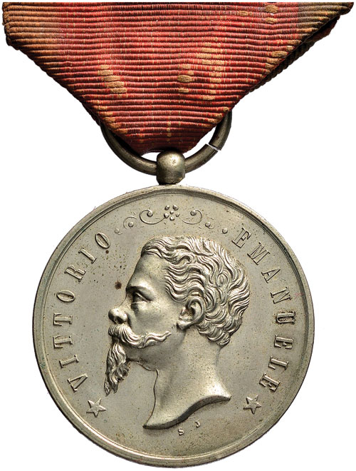 Medaglia 1860 Italia e Casa di Savoia Liberazione di Sicilia - Opus: S.J. - MB RR Con nastrino