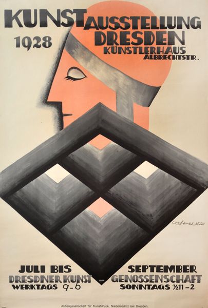 Plakate - - Schanze, Clemens Oskar. Kunstausstellung Dresden 1928. Niedersedlitz, AG für Kunstdruck,