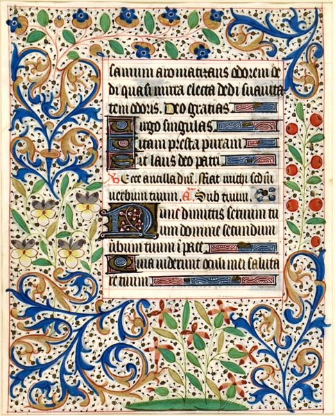 Horae Beat. Mariae Virg. (Stundenbuch) - - Pergamenthandschrift des 15. Jahrhunderts. Beidseitig