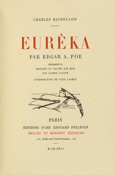 Baudelaire, Charles (Übers.) - - Poe, Edgar A. Eurêka. Ornements dessinés et gravés sur bois par