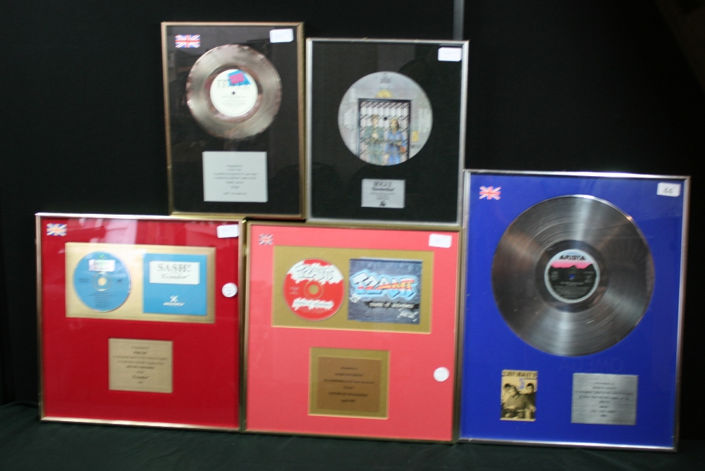 VARIOUS MUSIC AWARDS/PRESENTATION DISC - a collection of 4 framed in house awards and a