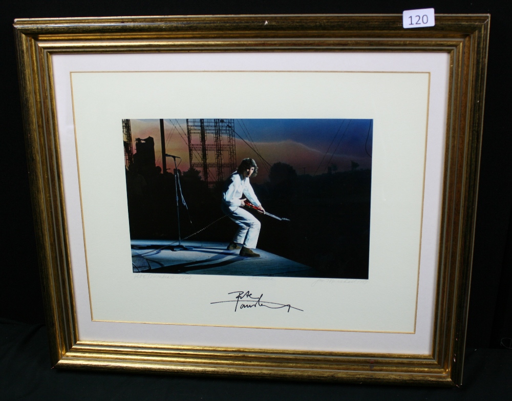 THE WHO - incredible framed Jim Marshall photograph of Pete Townshend performing at Woodstock in