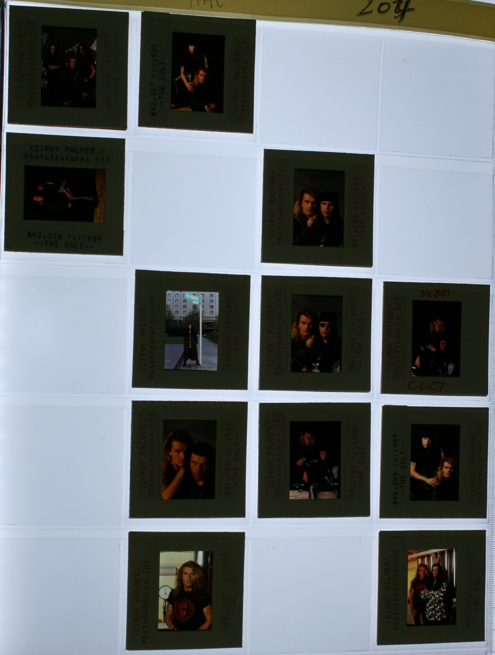 THE CULT - 12 x colour transparencies taken by Ray Palmer in the studio c.1989, these are great