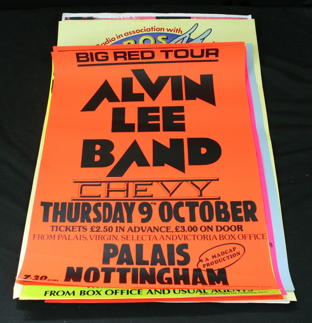 POSTERS - collection of 9 x various `80s concert posters to include Alvin Lee Band, Eddie Grant,