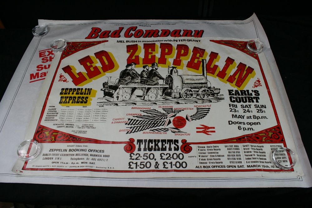 LED ZEPPELIN/BAD COMPANY - 2 x promo posters to include Bad Company at Wembley March 9/10th 1979 (