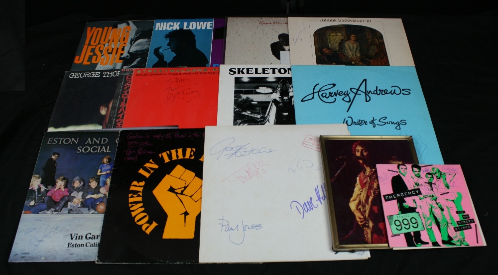 SIGNED SLEEVES - Collection of 12 sleeves signed by artists & groups to include 999, Young Jessie,