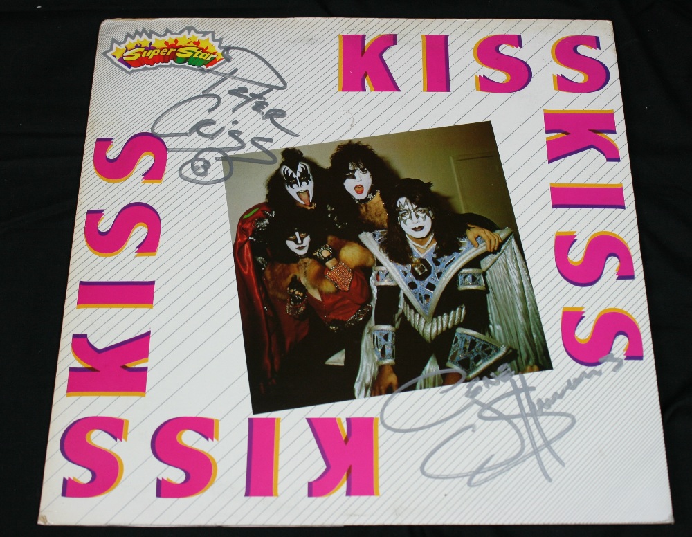 KISS - copy of Italian SuperStar KISS LP signed by Peter Criss and Gene Simmons. Ex+ condition.