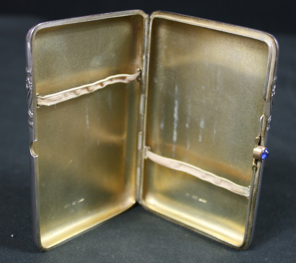 FABERGE - beautiful and heavy sterling silver cigarette case produced by work master August Frederik - Image 6 of 8