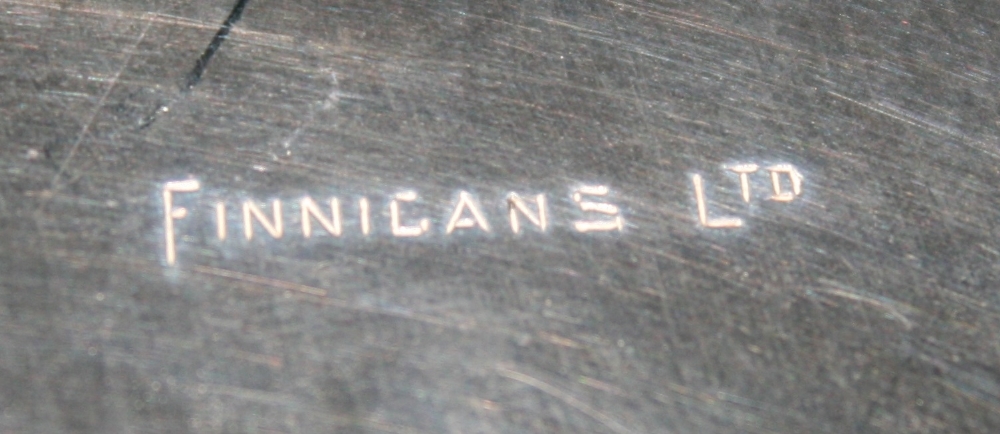 FINNIGANS LTD - A solid silver salver by Finnigans Ltd. Salver is raised on 3 decorative feet with - Image 3 of 5