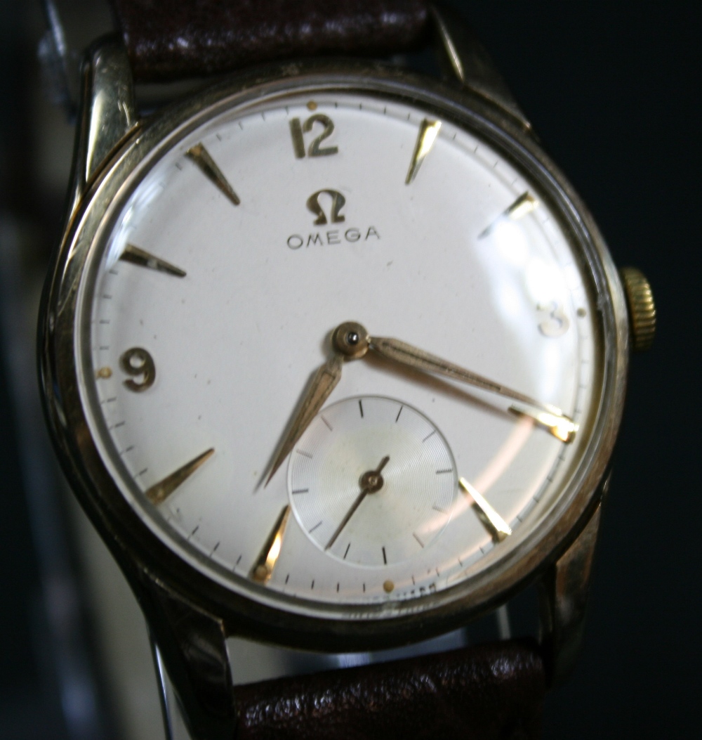 OMEGA - Omega gents manual wind wristwatch on replacement brown leather strap. The case is - Image 3 of 5