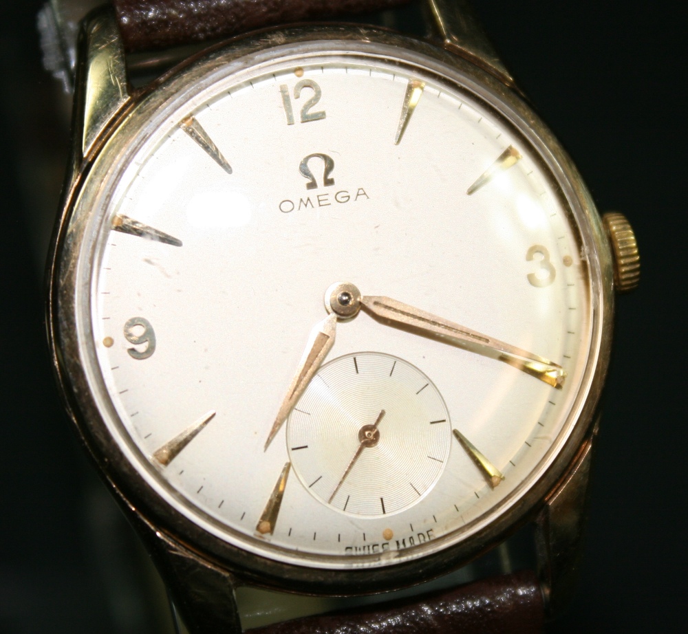 OMEGA - Omega gents manual wind wristwatch on replacement brown leather strap. The case is - Image 2 of 5