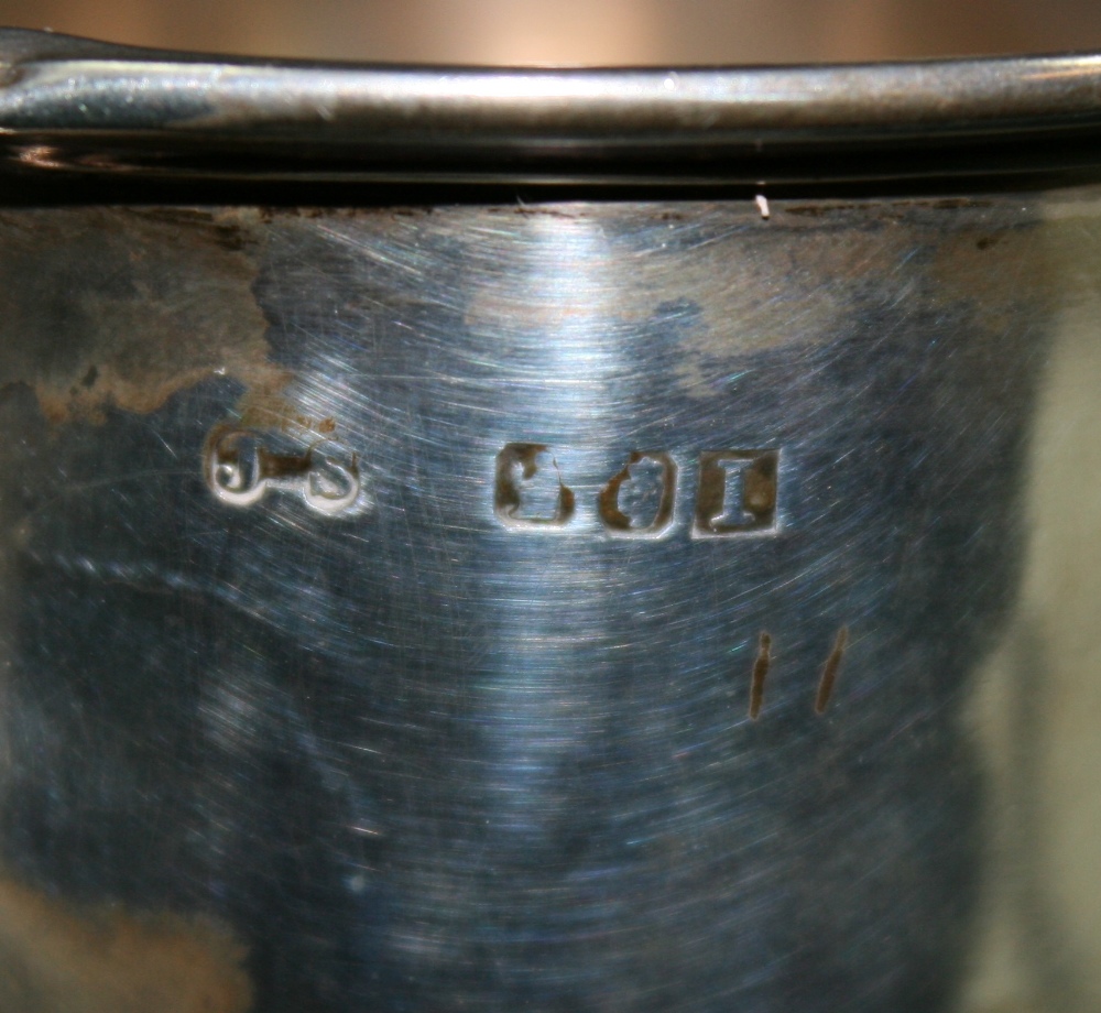 JOHN SMYTH - A sterling silver cup on wooden base by John Smyth of Dublin. The cup is fully - Image 3 of 3