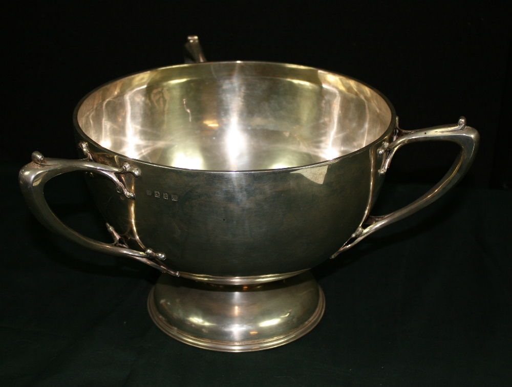 LAWSON AND CO - A stunning Art Nouveau style silver 3 handled loving cup or punch bowl by Lawson and - Image 2 of 5