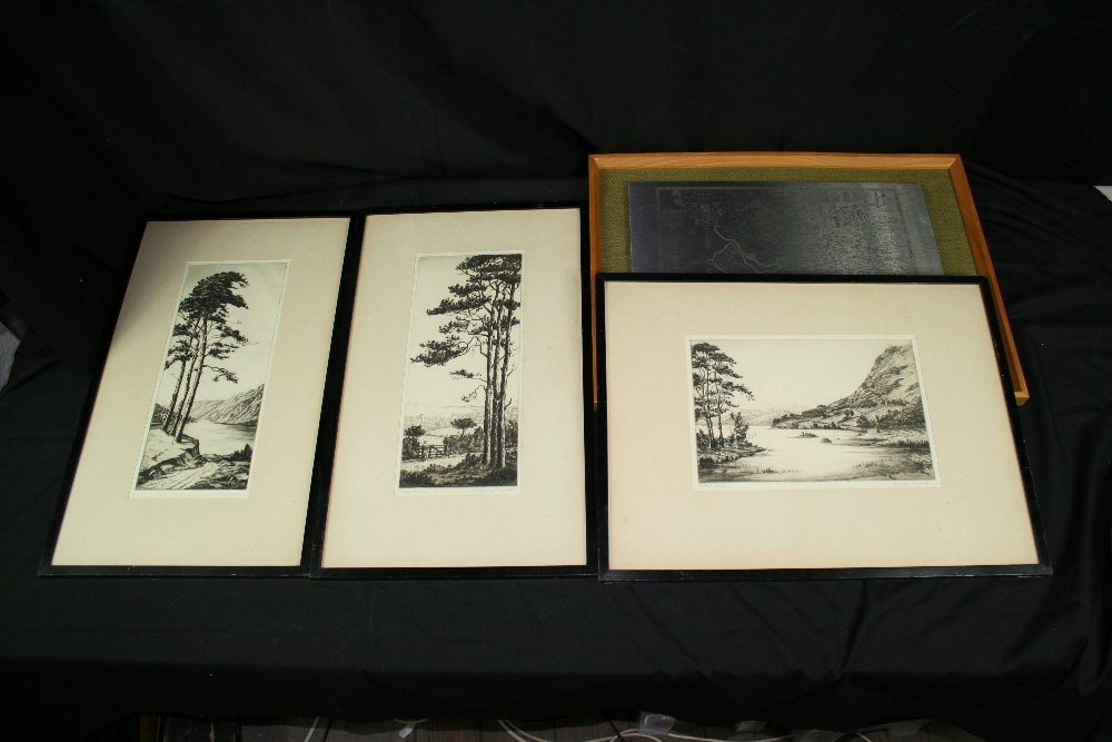 HAROLD THORNTON - three attractive etching by Harold Thornton signed in pencil in the mount.  To