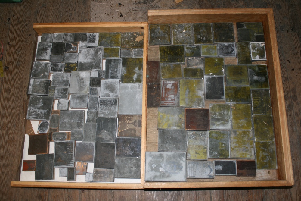 PHOTOGRAPHS - Collection of around 75 metal printing plates which would have been featured in