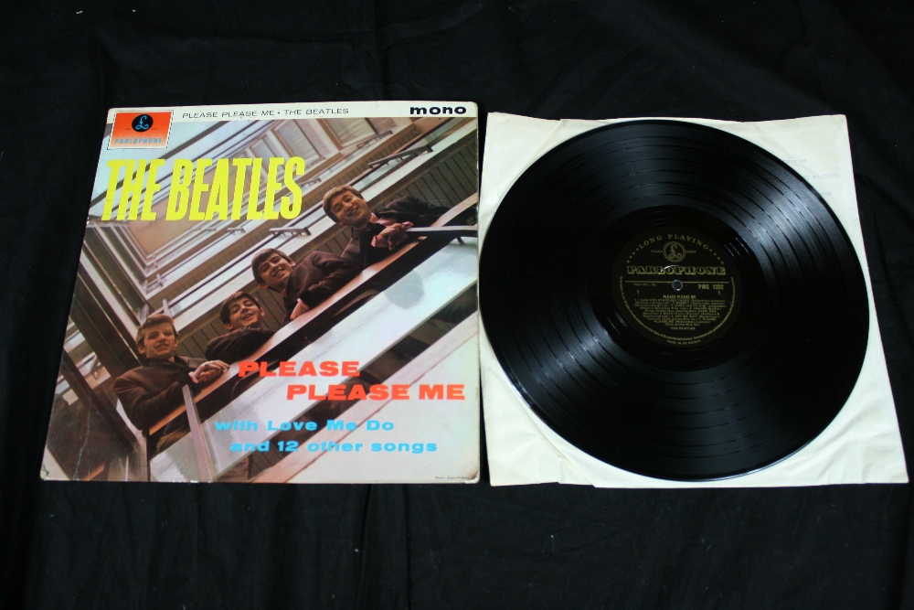 BLACK & GOLD BEATLES PLEASE PLEASE ME - Original UK mono second pressing (PMC 1202) on the black &