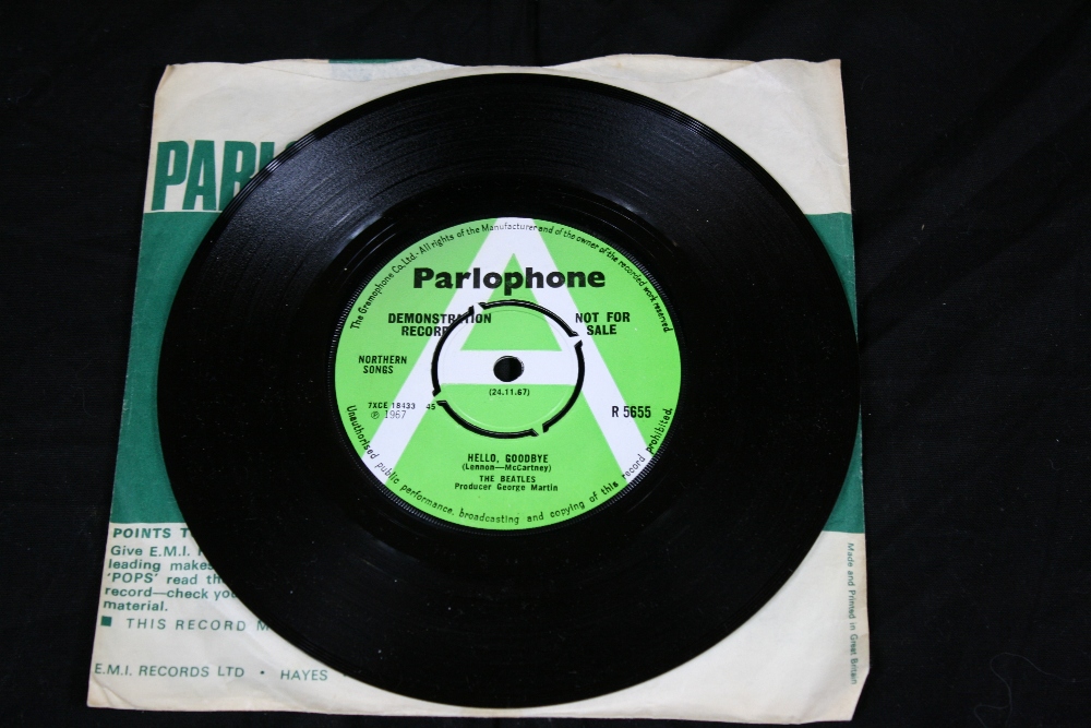 BEATLES UK PARLOPHONE DEMO - Hello, Goodbye (R 5655) UK green A label demo pressing in stunning