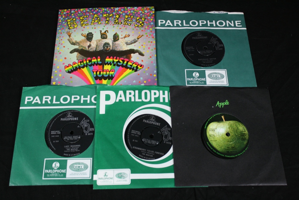 UK SINGLES & EP - Collection of 5 x Beatles UK 1st pressing 7" generally in stunning archive