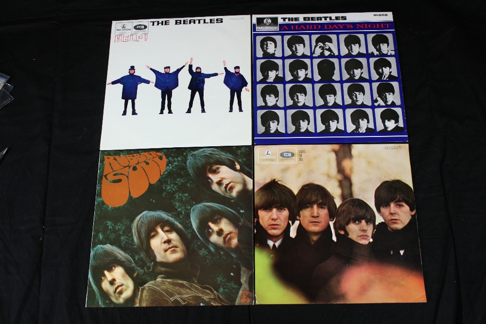 UK MONO LPs - Collection of 4 x UK yellow & black mono LPs to include Help! (PMC 1255) with "Sold in