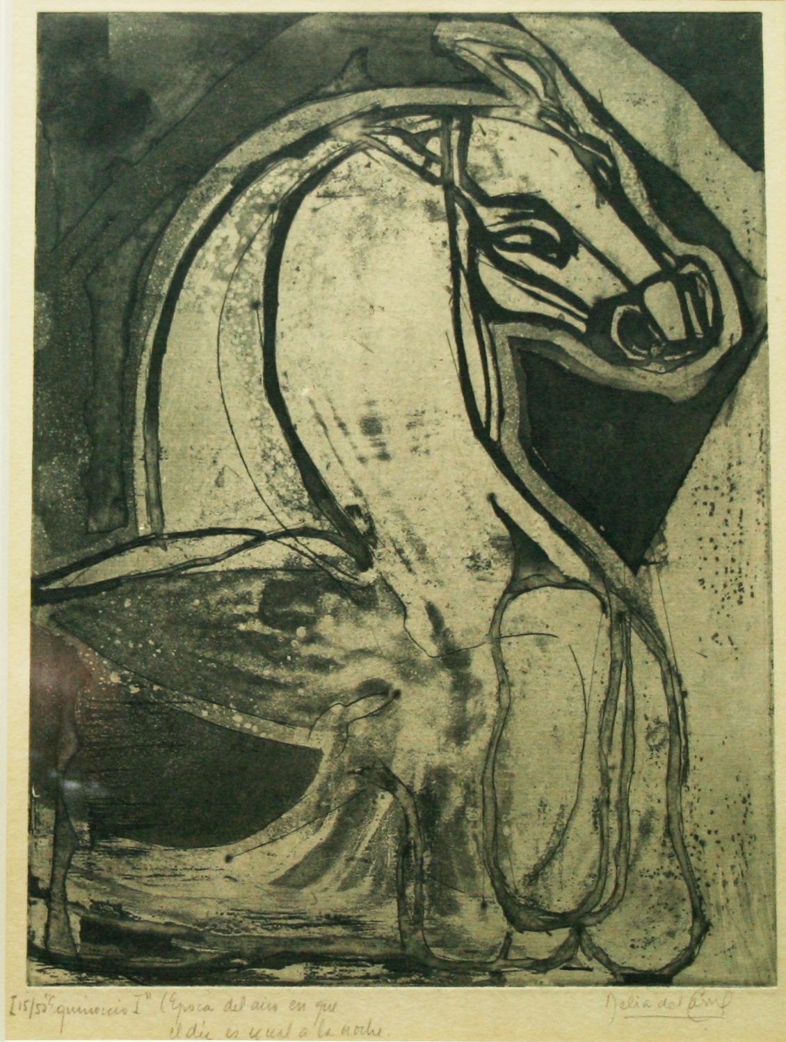After Delia Del Carril (Argentinean 1884-1989) FOUR SIGNED ENGRAVINGS, abstract horse studies, each
