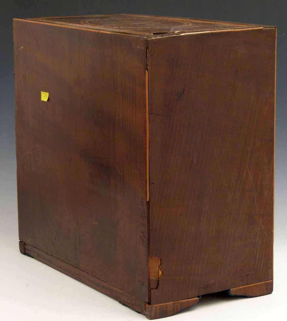 Fiddle back mahogany table top cabinet circa 1820, of two doors enclosing two short and three long - Image 4 of 5